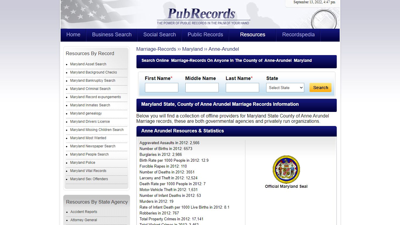Anne Arundel County, Maryland Marriage Records - Pubrecords.com